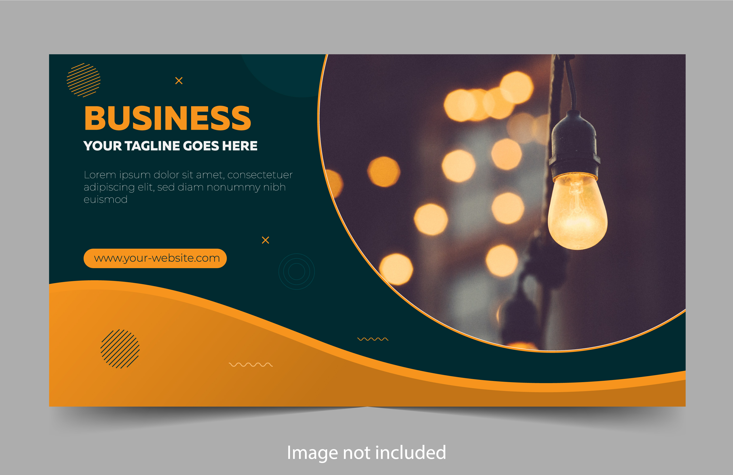 Professional banner  design  with green and orange curves 