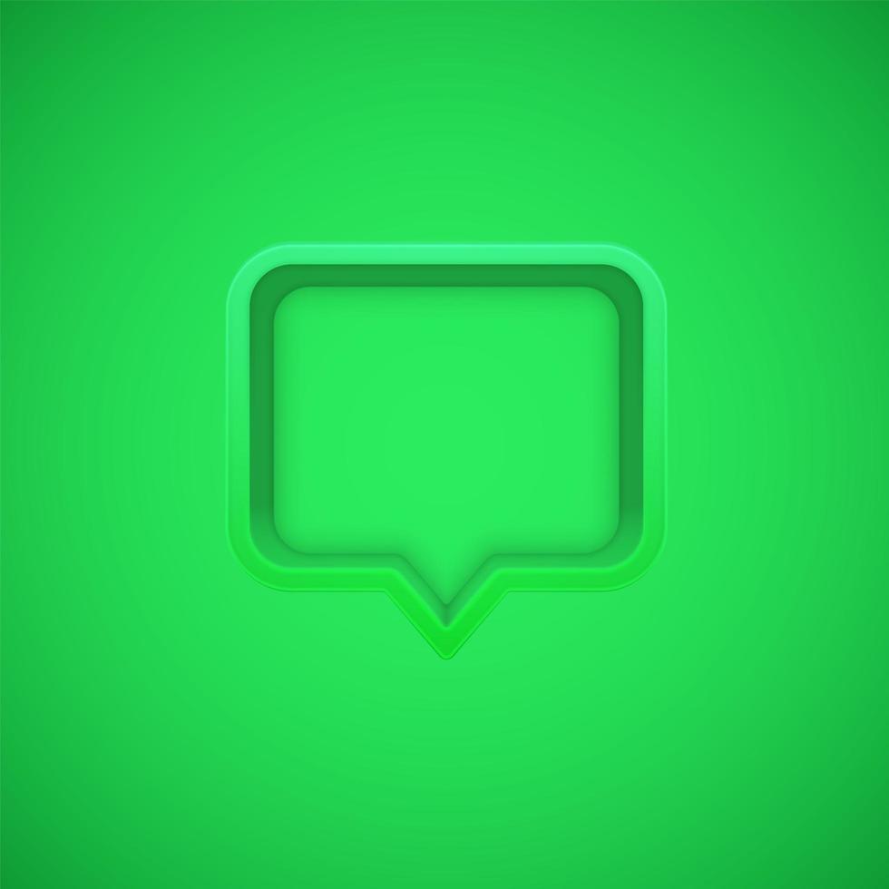 Green 3D speech bubble vector