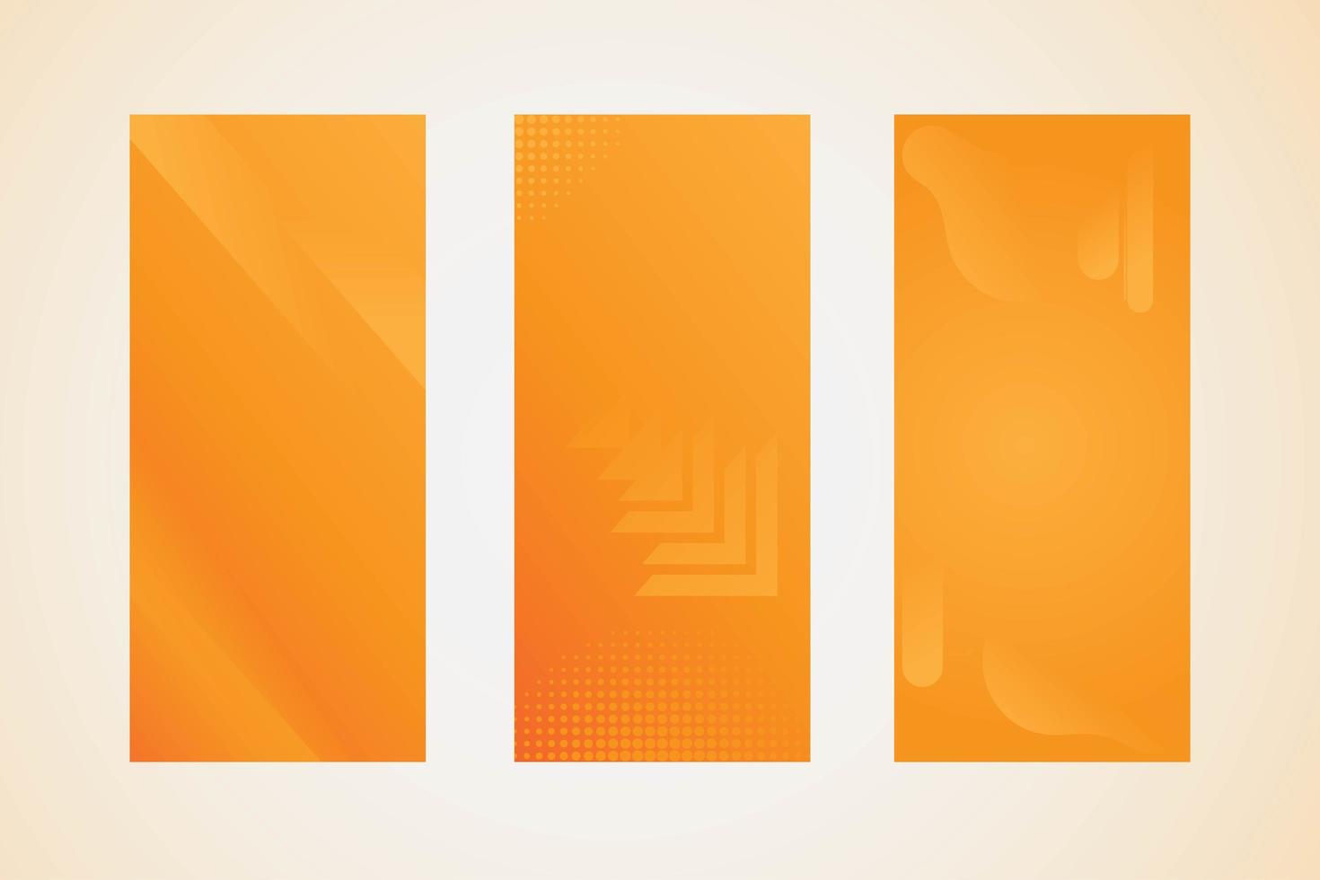 Orange geometric social media banners vector