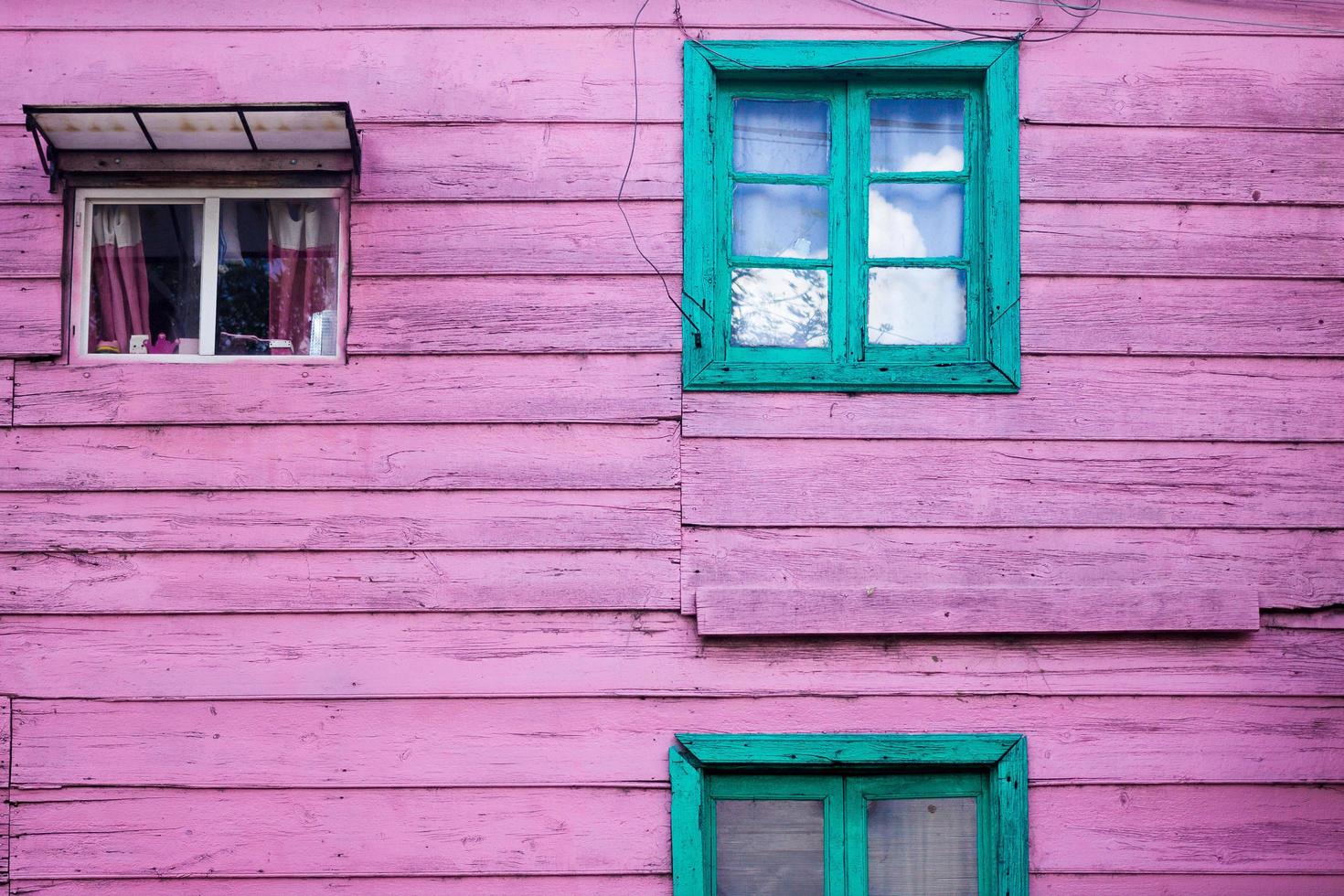 Purple wooden house photo