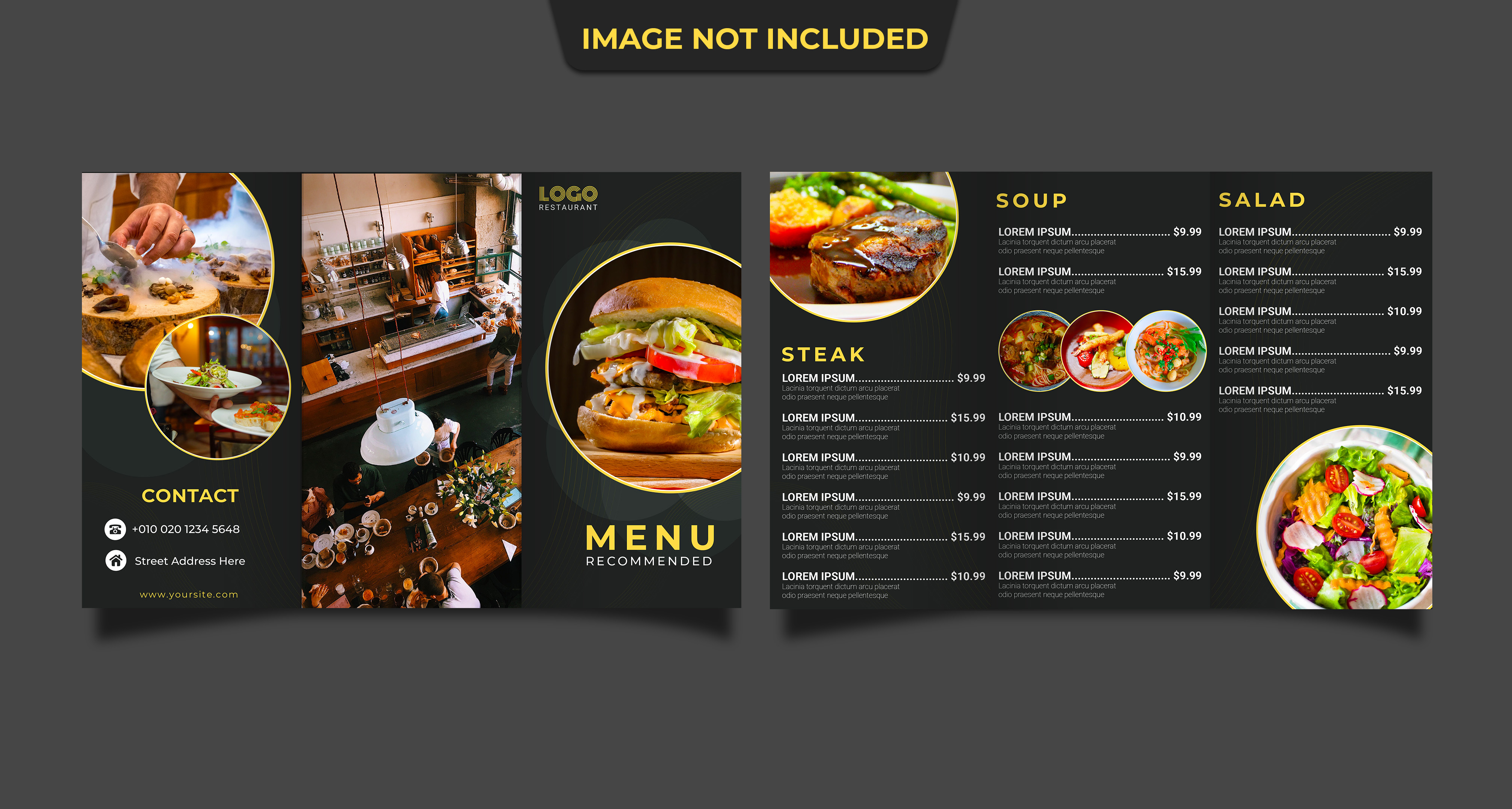 Folding Restaurant Brochure Template 1225694 Vector Art At Vecteezy