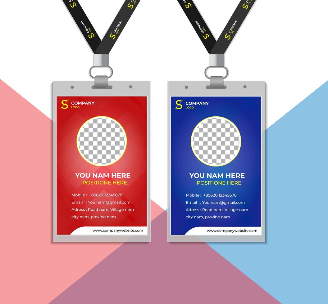 Red and Blue Staff Cards vector