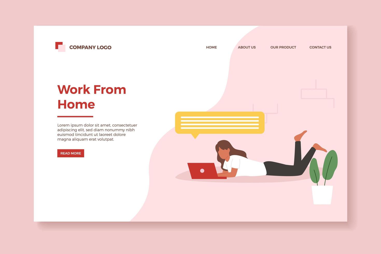 Work From Home Landing Page vector