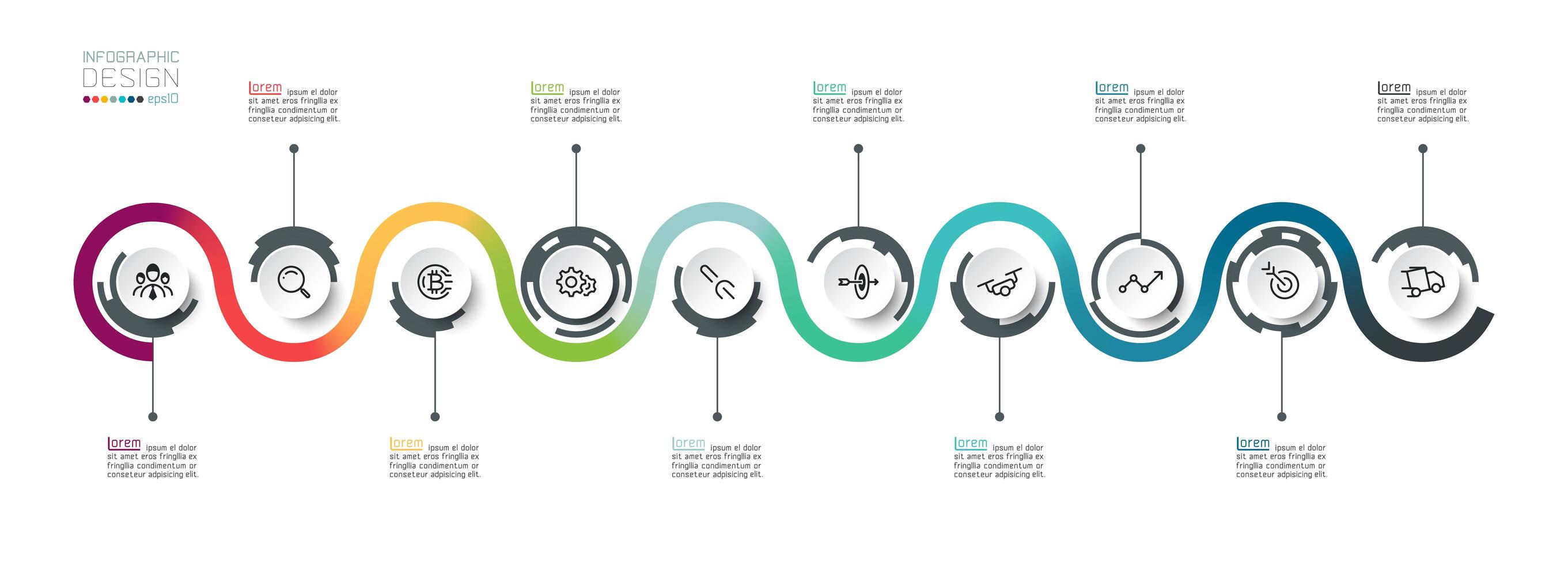 Flow Circle Business Idea Strategy Design vector