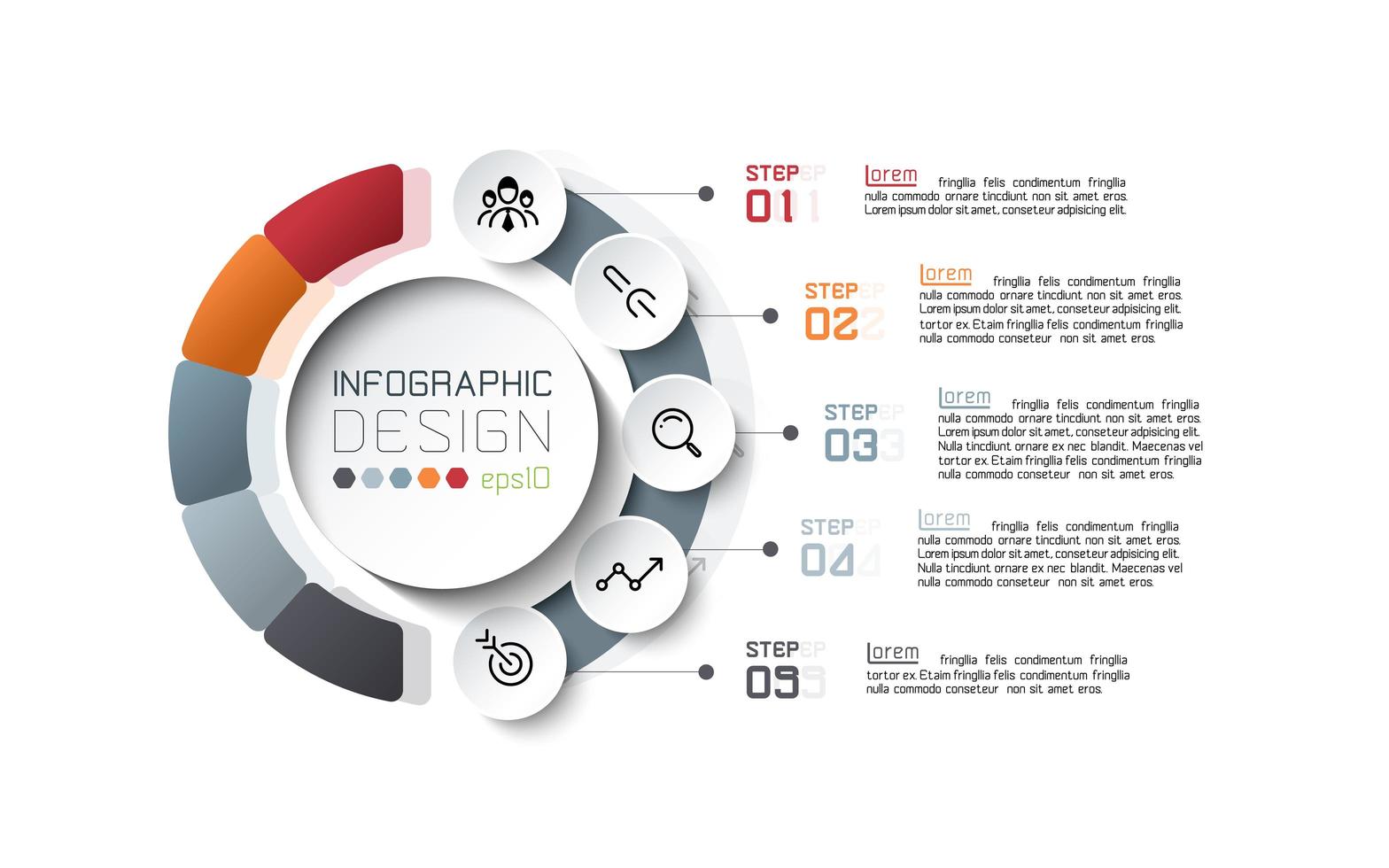 Colorful Segmented Circle Infographic Design 1225752 Vector Art At Vecteezy