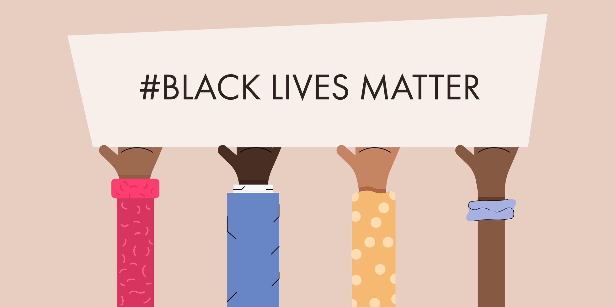 Black lives matter protest design vector