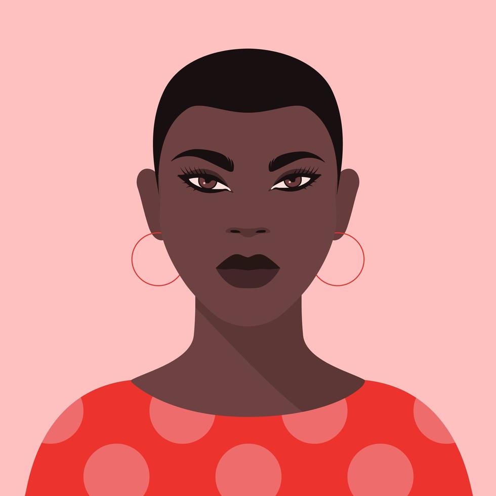 retrato de una mujer negra vector