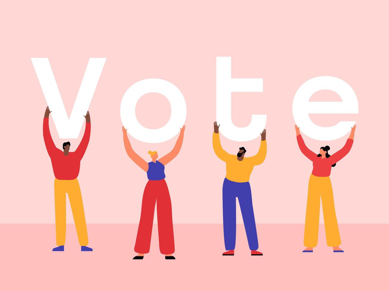 Vote Typohraphy with People vector