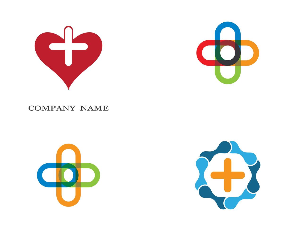 conjunto de logotipo de signo de salud médica vector