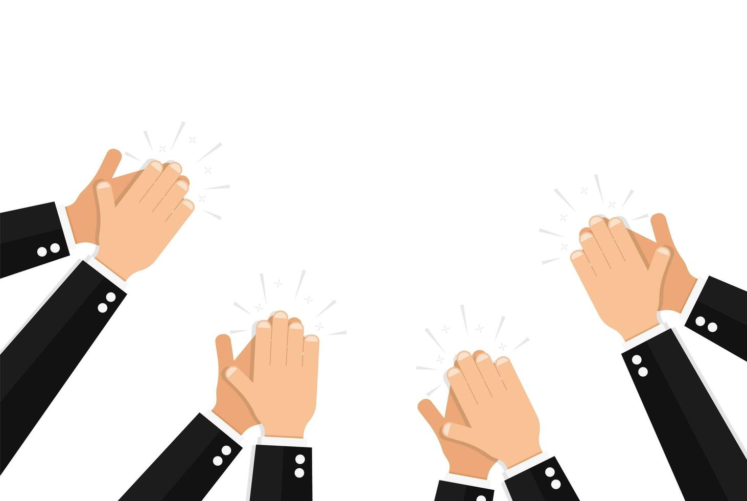 Clapping hands of people wearing elegant formal suits vector