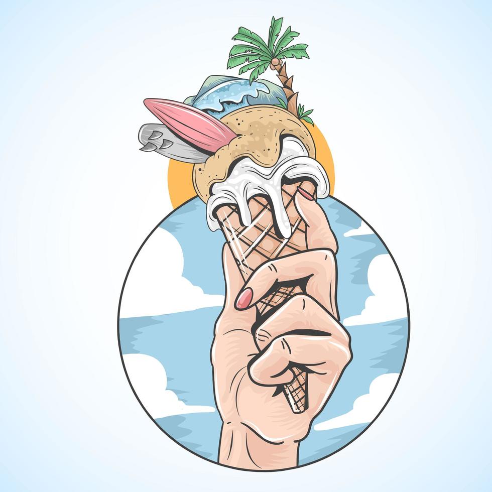 Ice cream summer vector