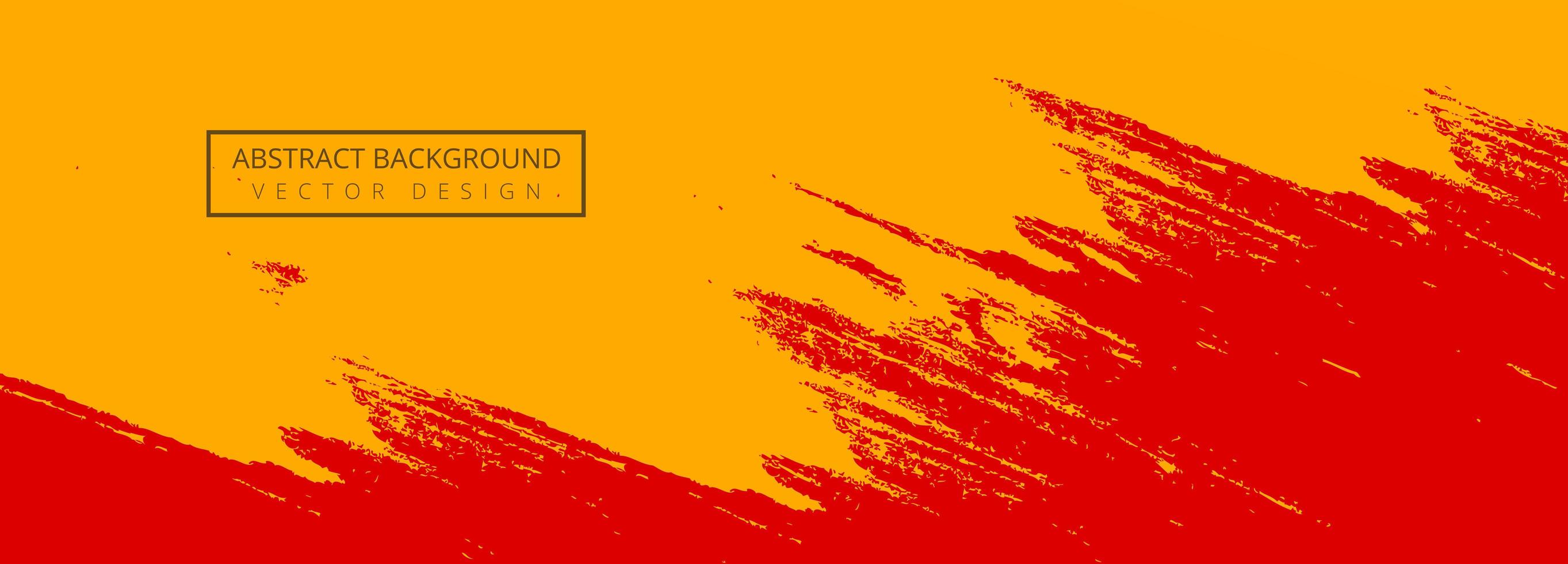 Banner de pincel de trazo de pintura roja, naranja abstracta vector