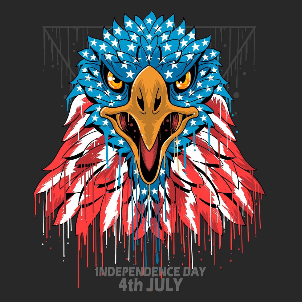 Eagle head american flag vector