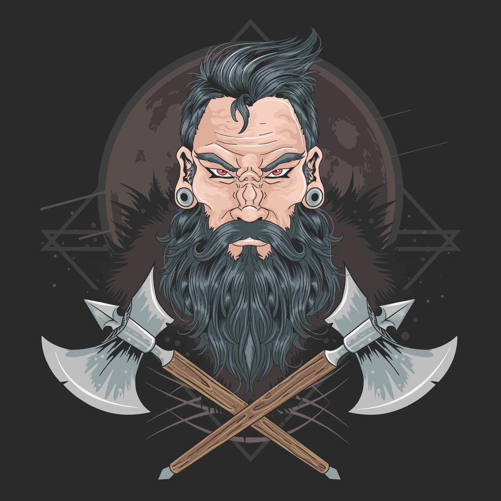 Warrior Beard men  vector