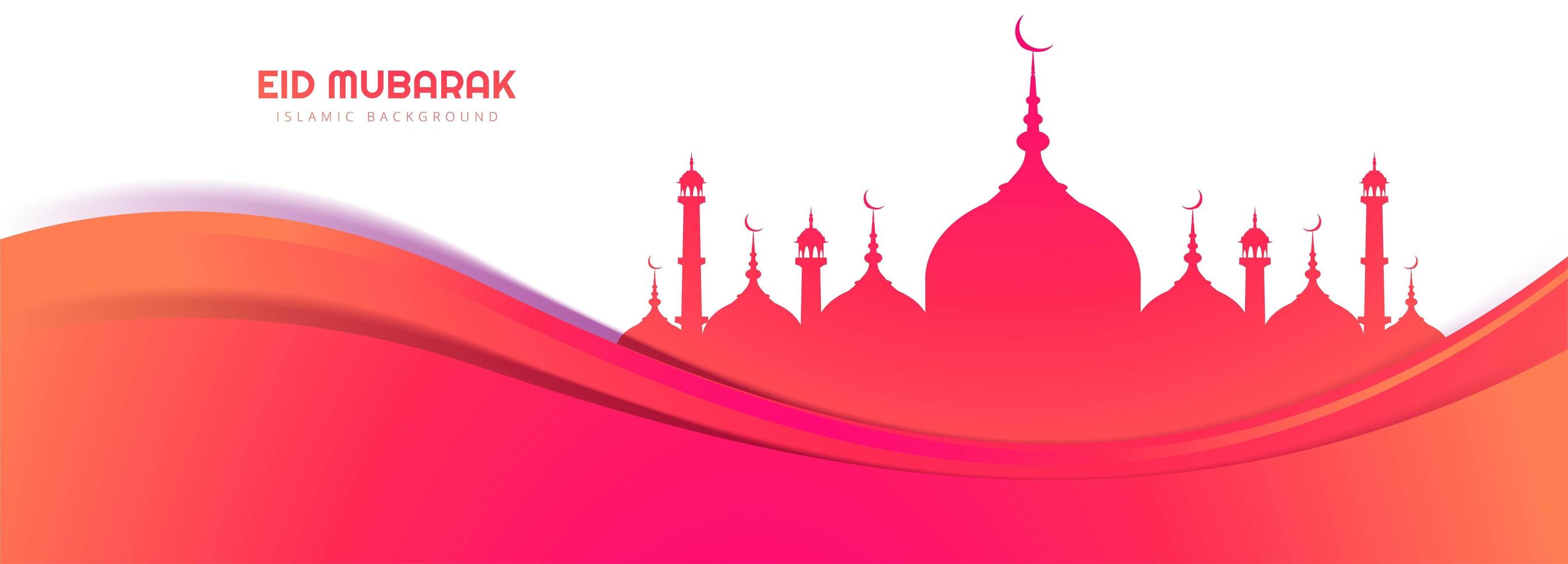 Beautiful card with wave eid mubarak banner background vector