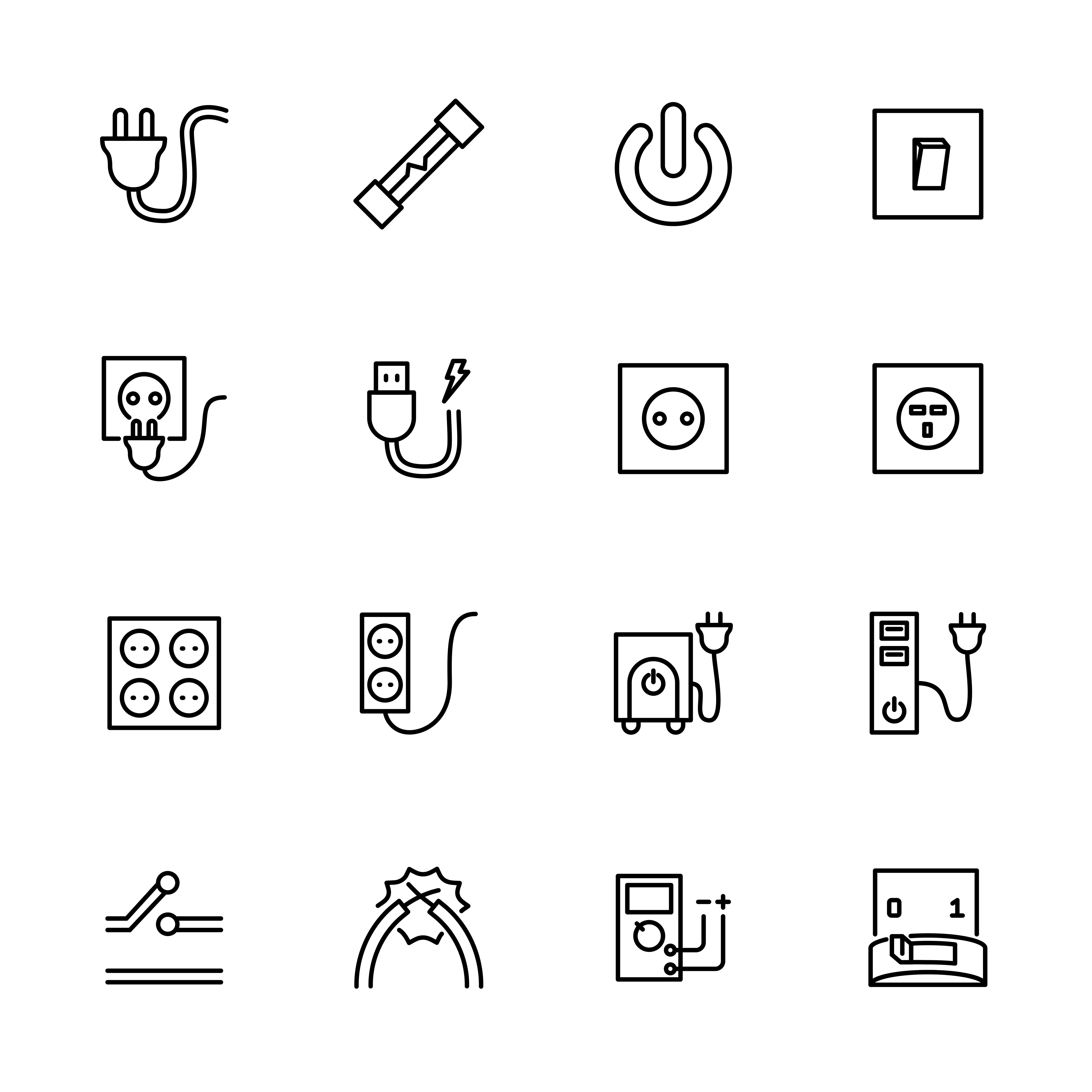 Line icon set related to electrical equipment. 1225911 Vector Art at