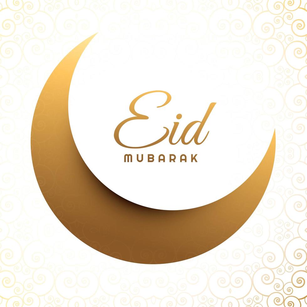 creativo eid mubarak con fondo de luna vector