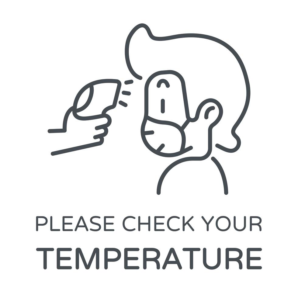 icono de línea que controla la temperatura corporal vector