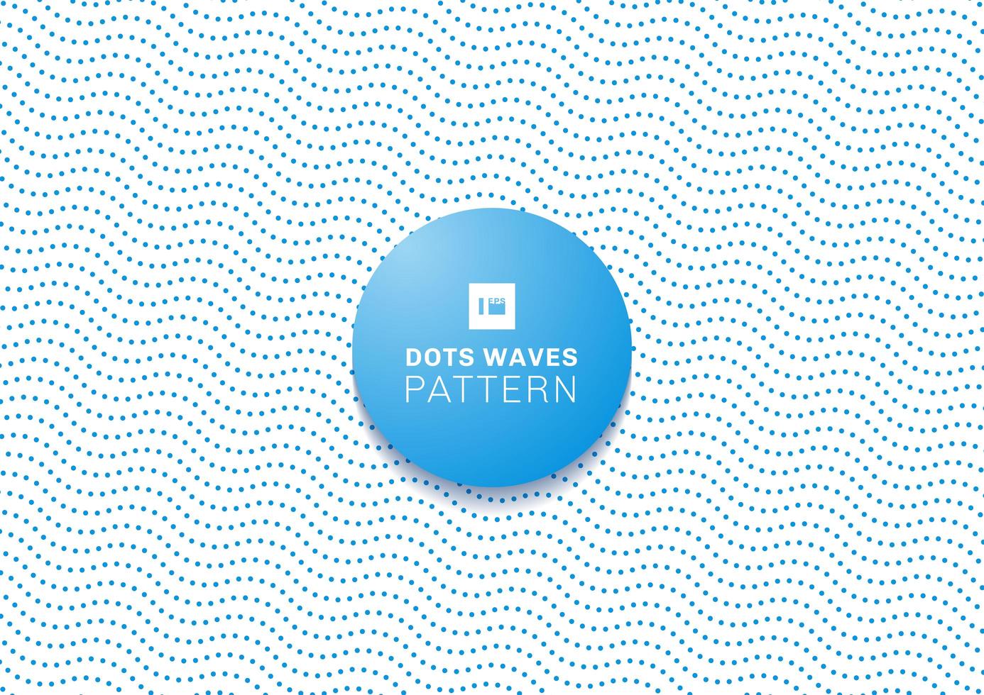 Abstract blue dots waves pattern  vector