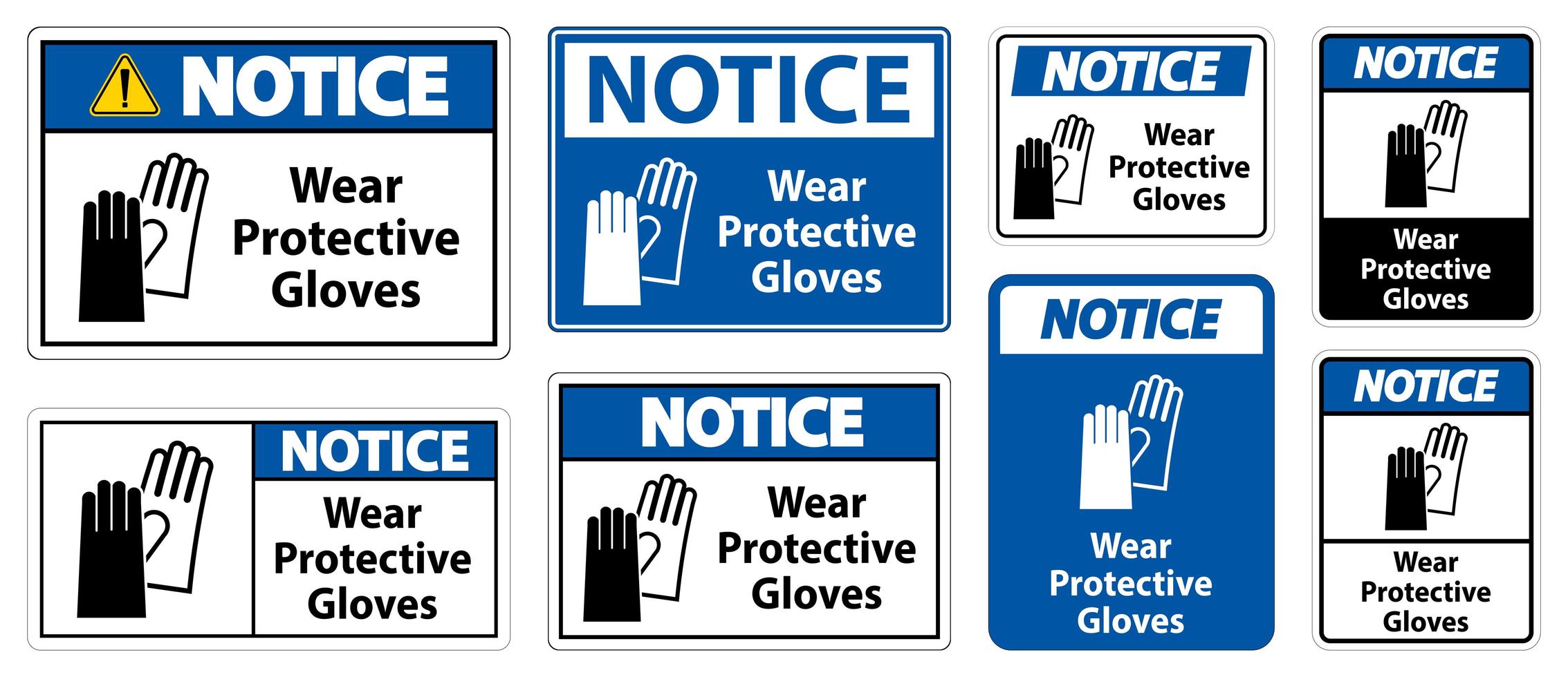 Wear protective gloves sign vector