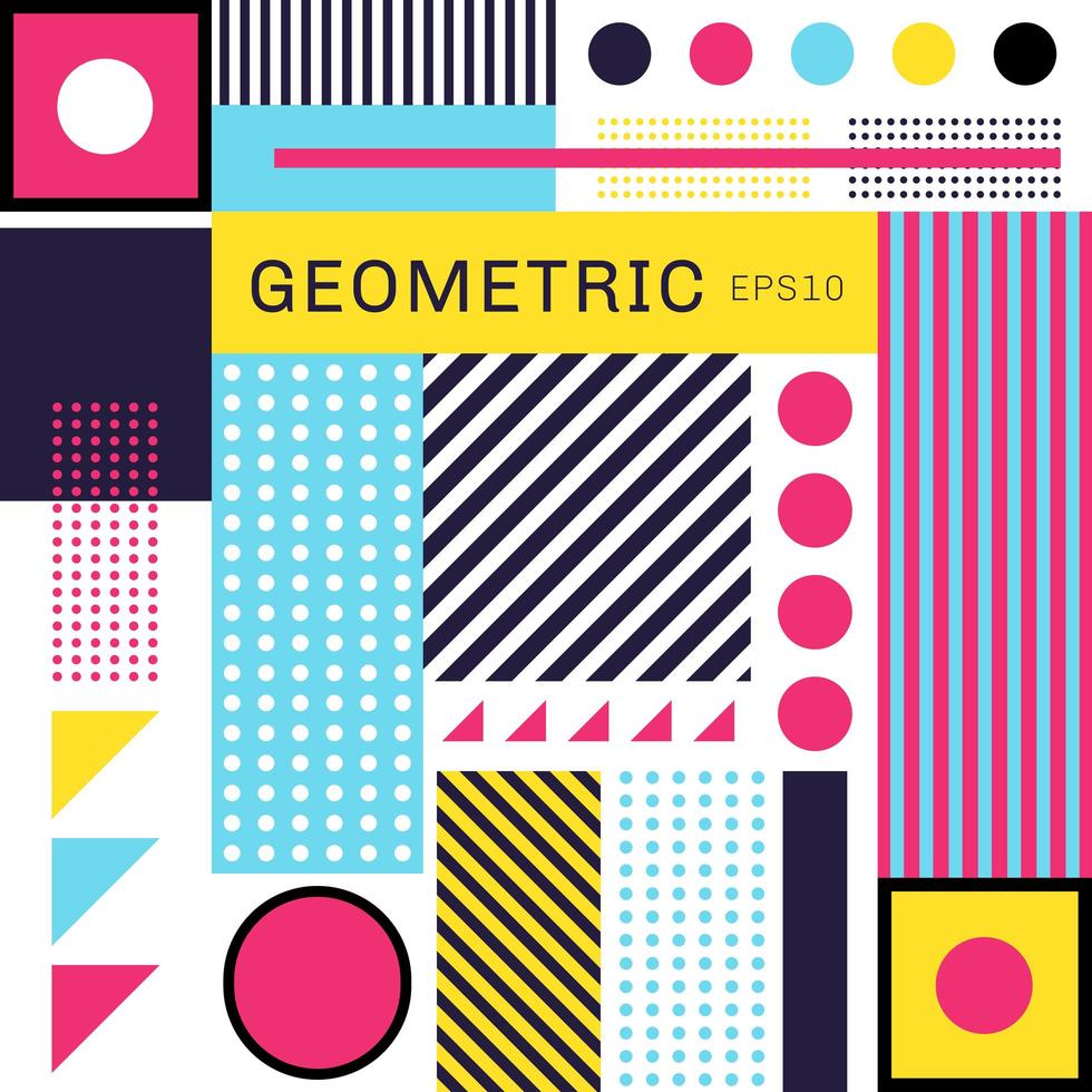 Abstract trendy colorful geometric  vector