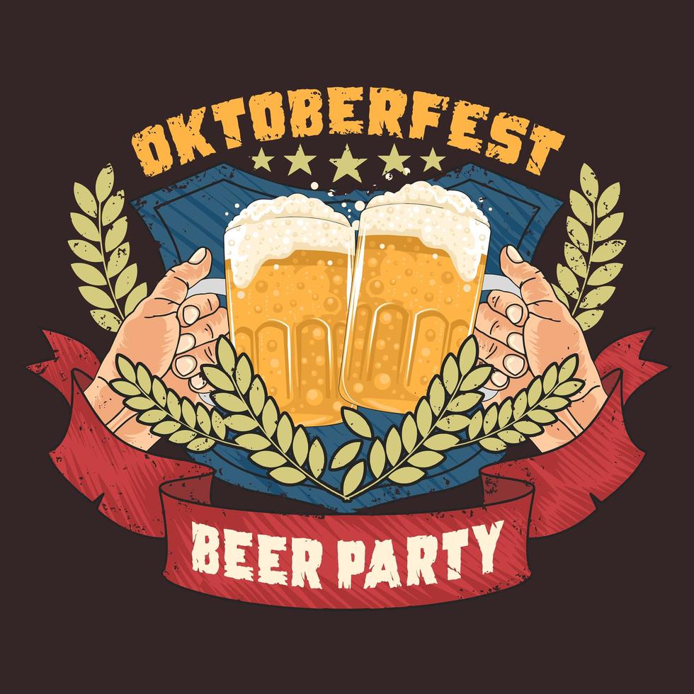 Beer party  with an american flag. vector