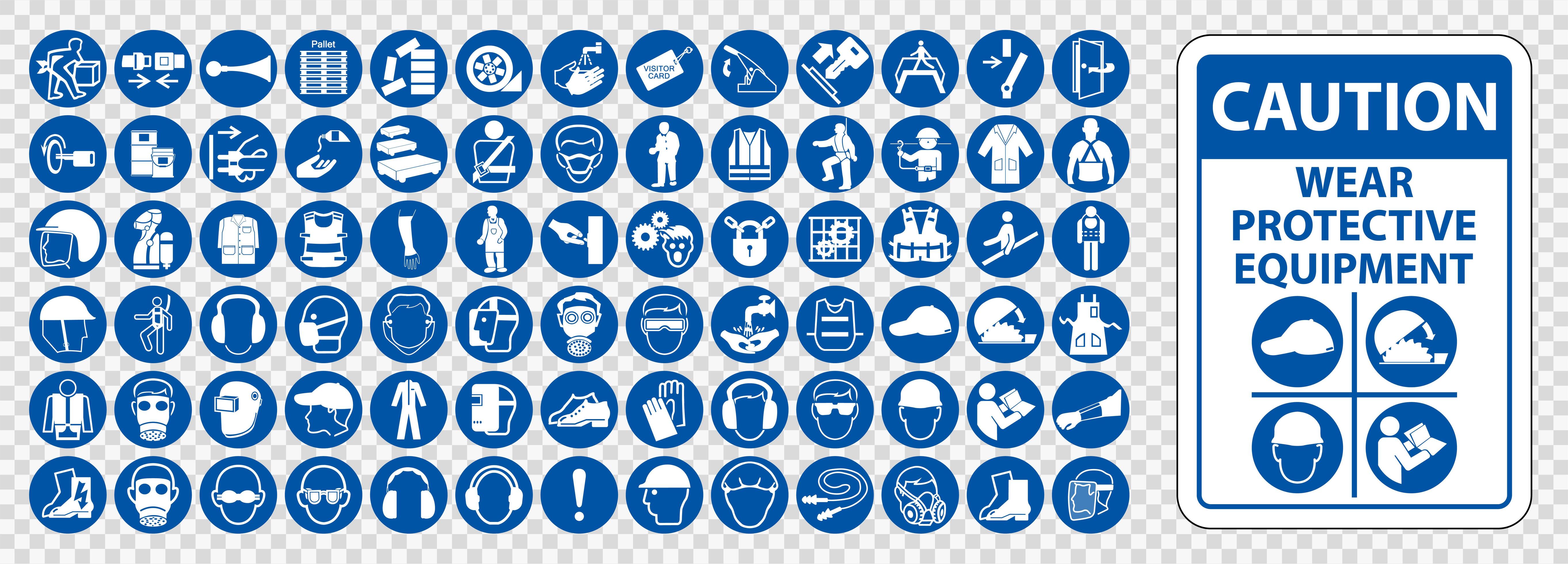 PPE icon set. 1225967 Vector Art at Vecteezy