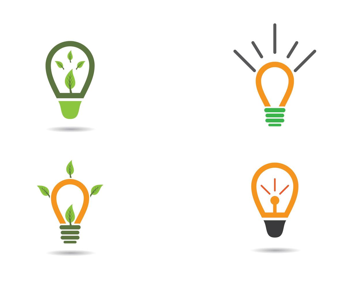 Lightbulb outline logo set  vector