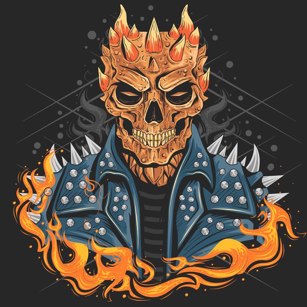 Skull with fire  vector