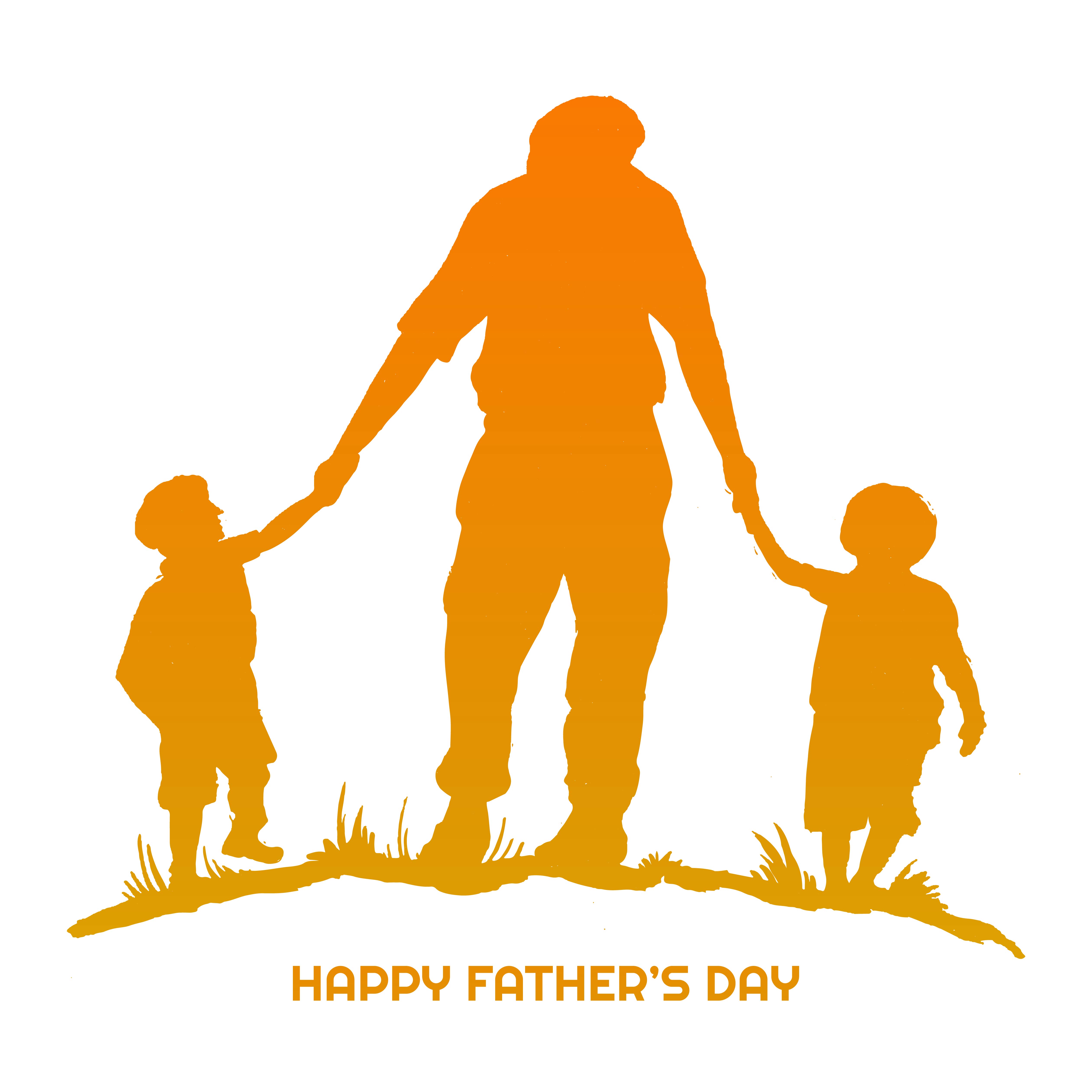 Download Happy Father's Day with Dad and Children Silhouette ...