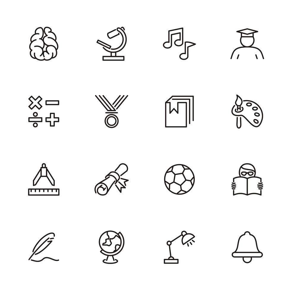 Education, school and learning line icon set. vector