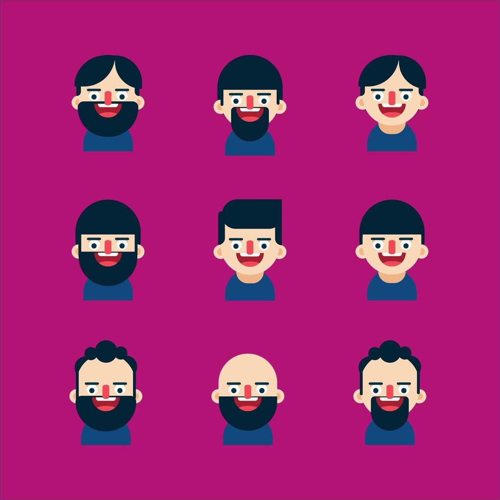 Collection of face icons vector