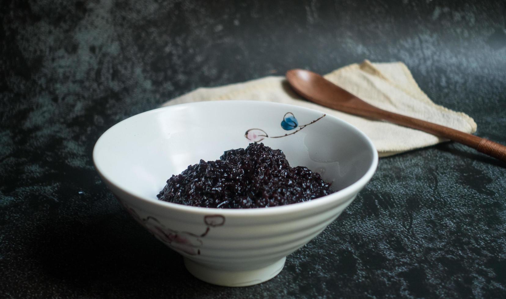 Bowl of sticky rice photo