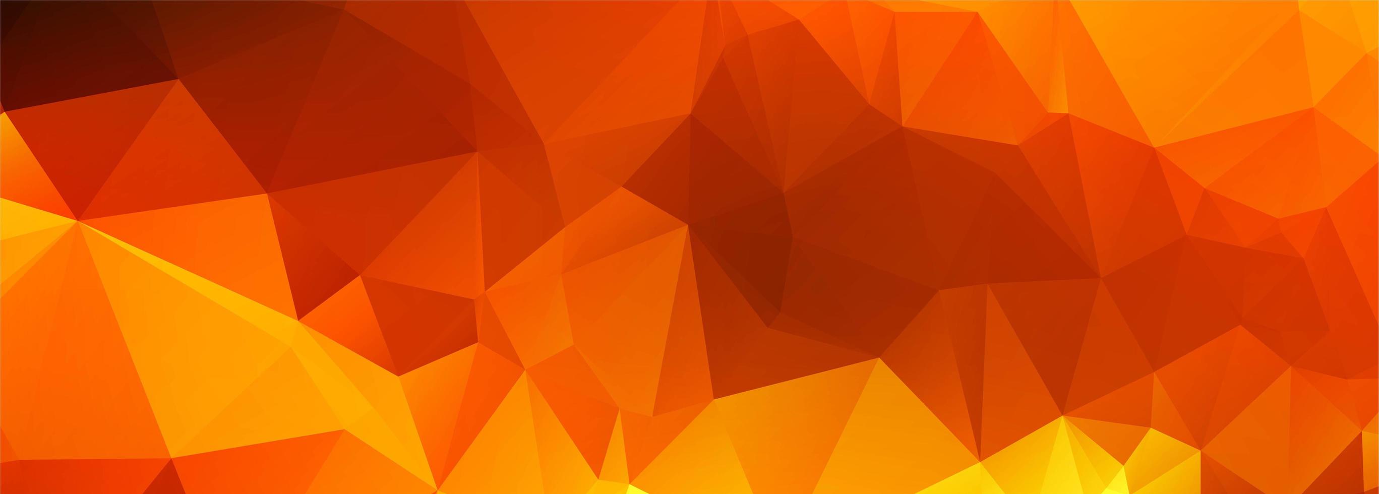 banner poligonal naranja abstracto vector