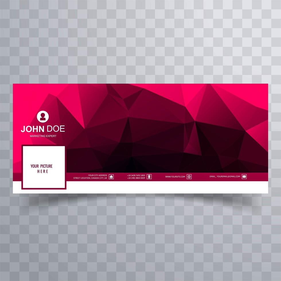 Abstract polygon social media banner background vector