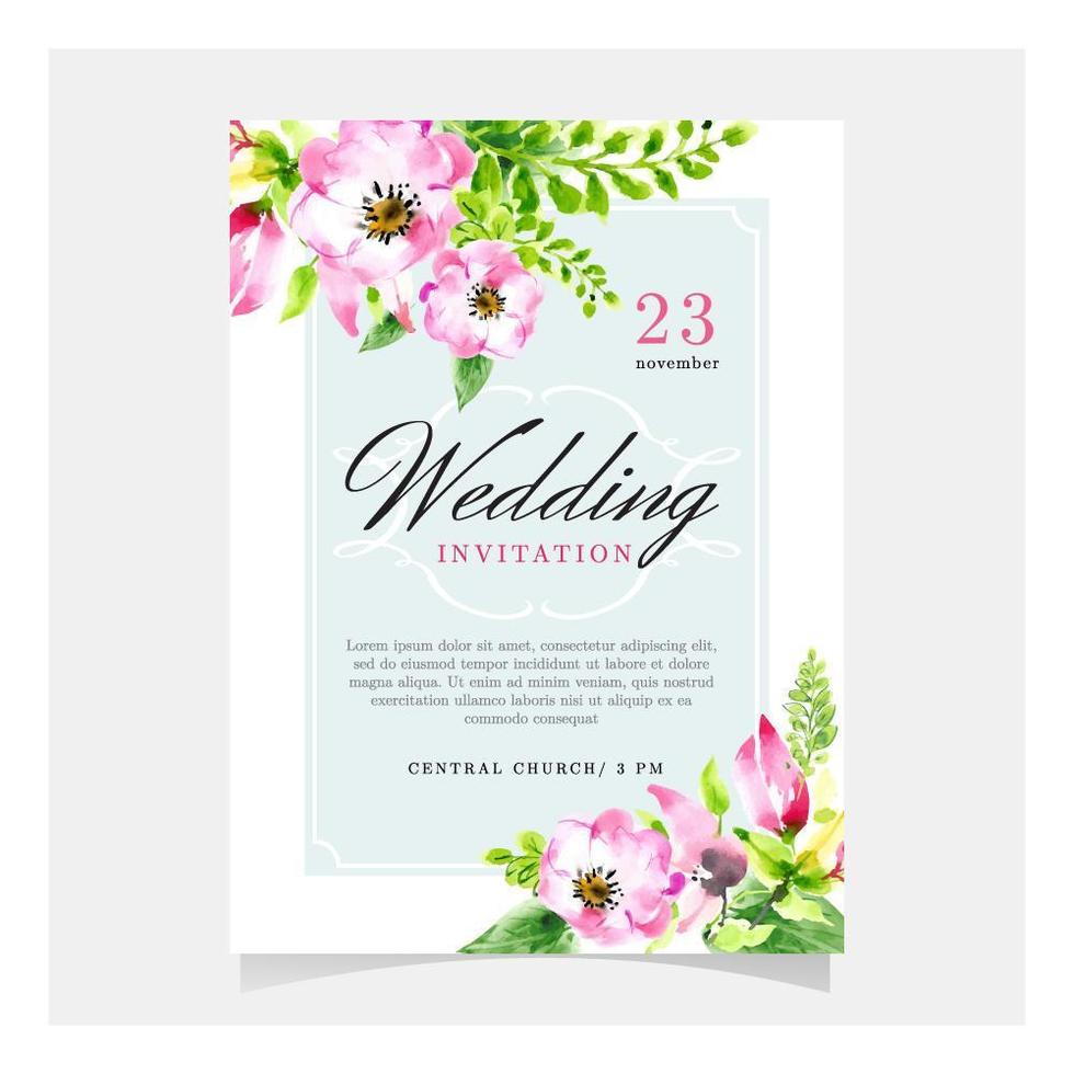 Tender Floral Wedding Template vector