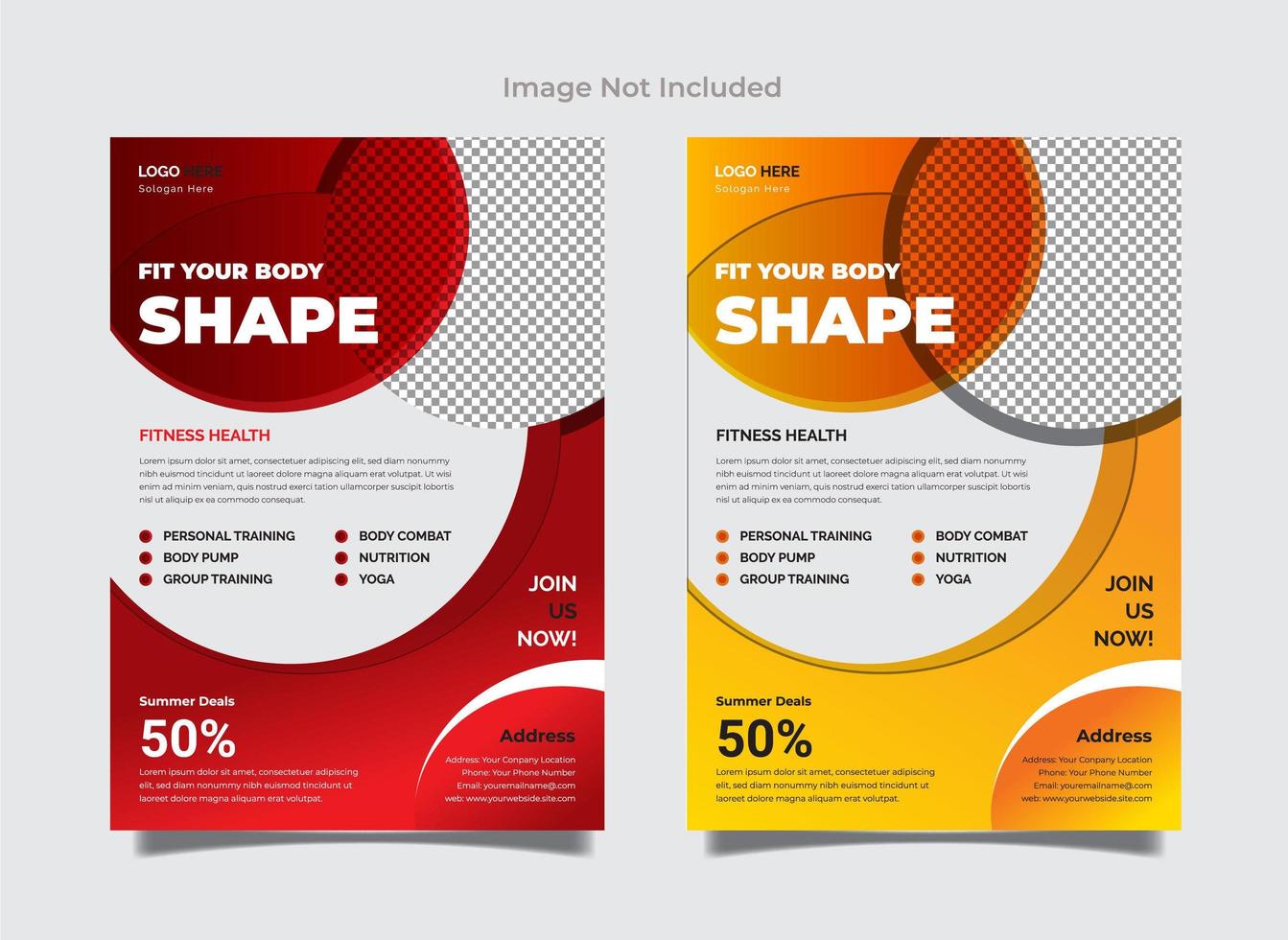 conjunto de plantillas de flyer fitness vector