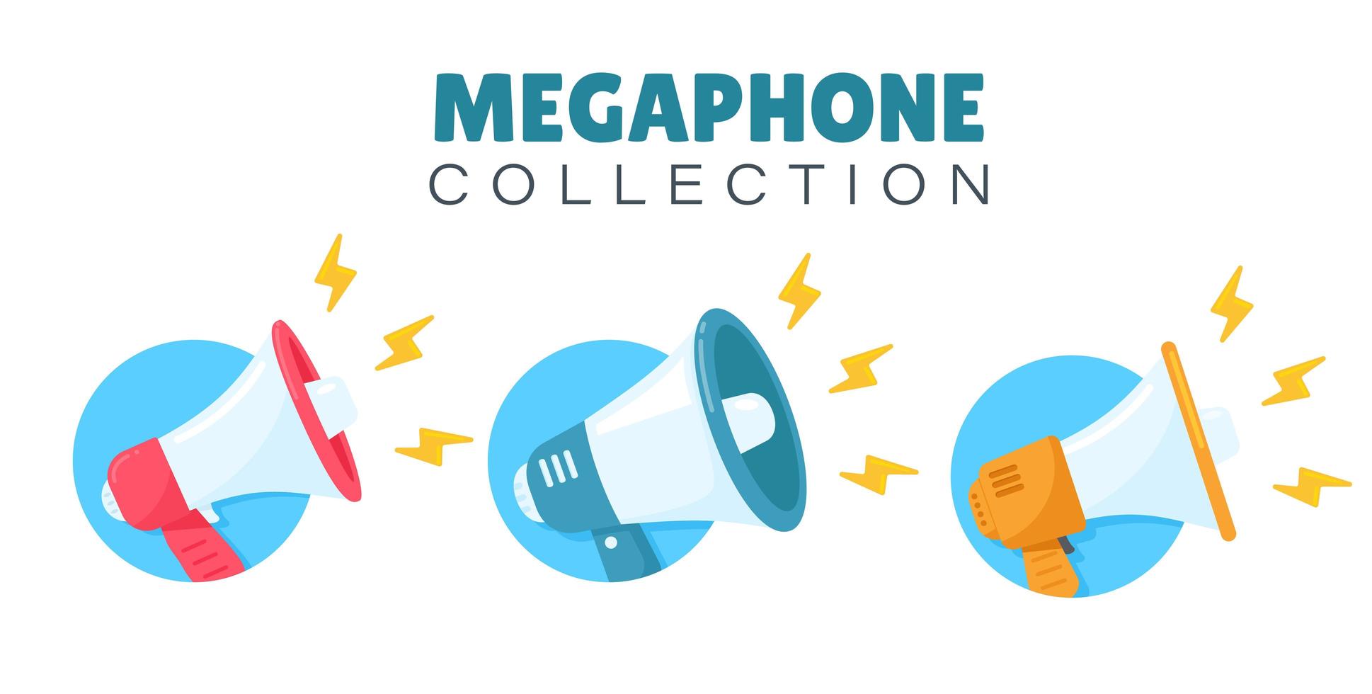 conjunto de iconos de megáfono vector