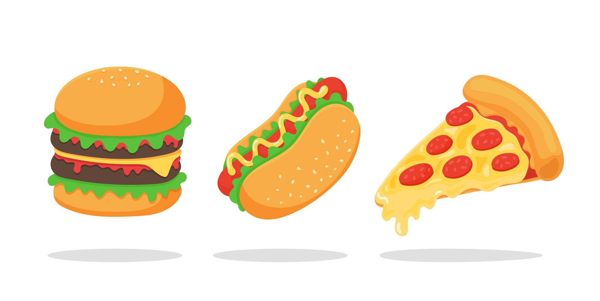 Fast food set vector