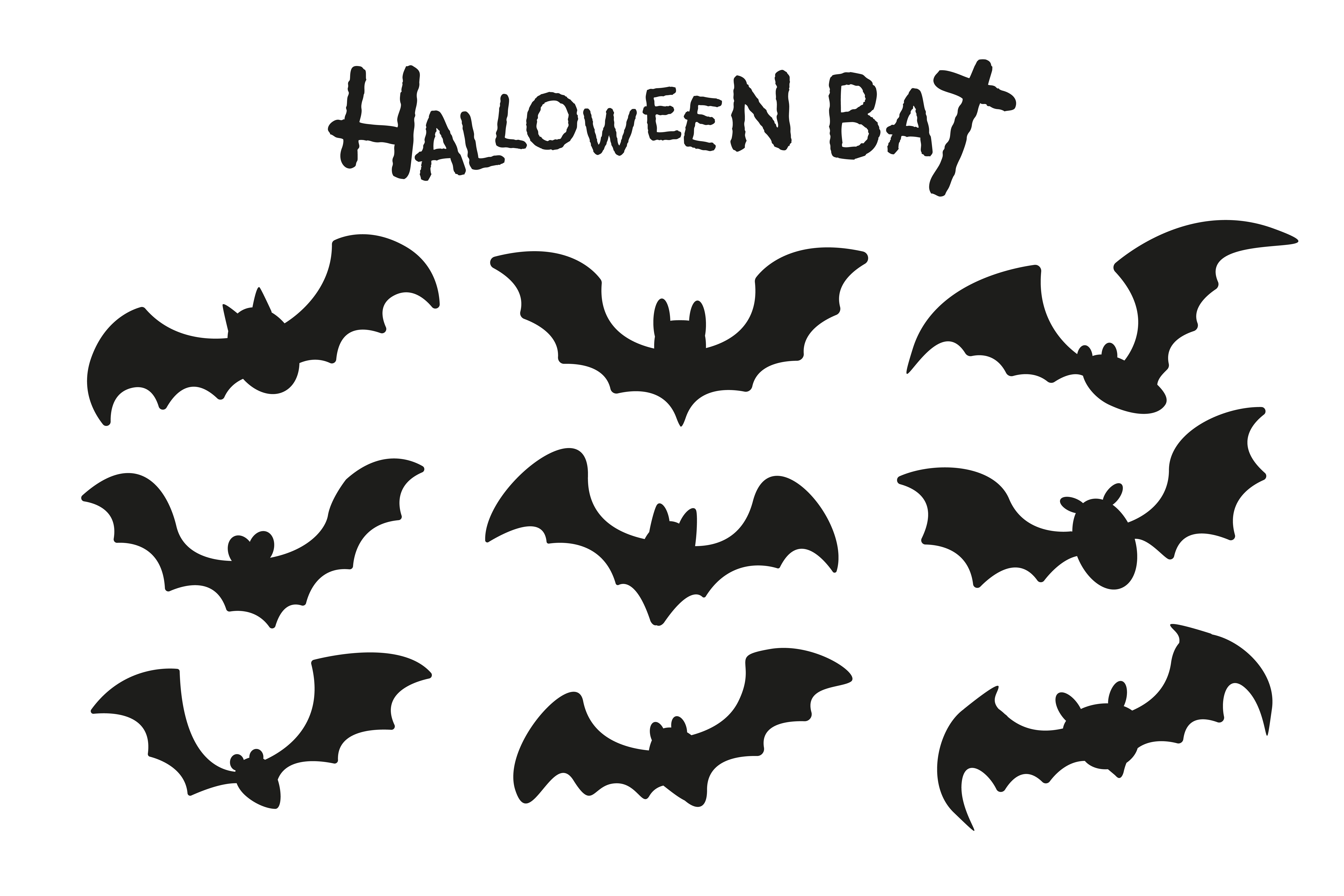 Black bats set 1226335 Vector Art at Vecteezy