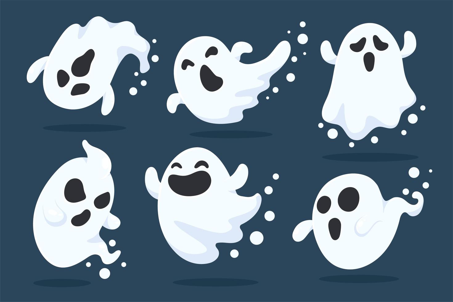 conjunto de fantasmas de halloween vector