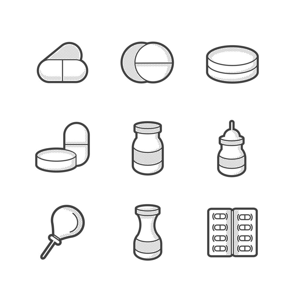 Medical Pharmacist Icons  vector