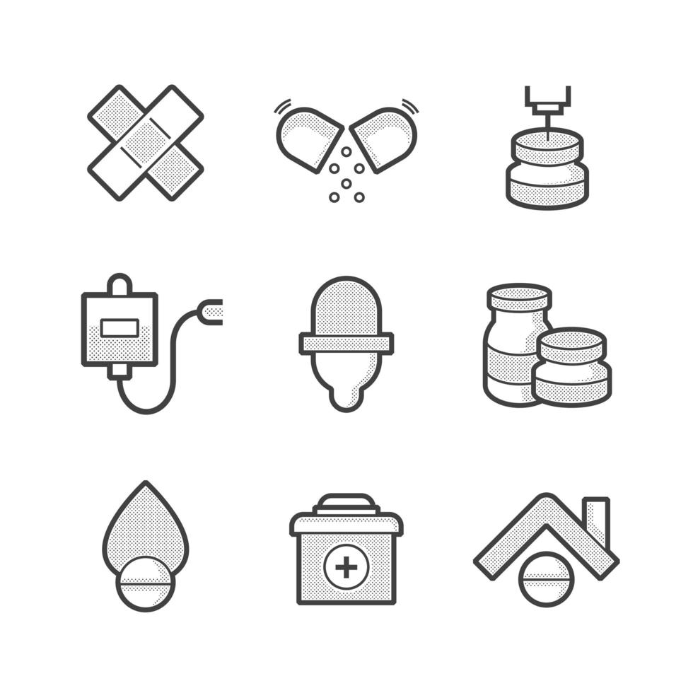 Set of Medical Pharmacist Icons vector