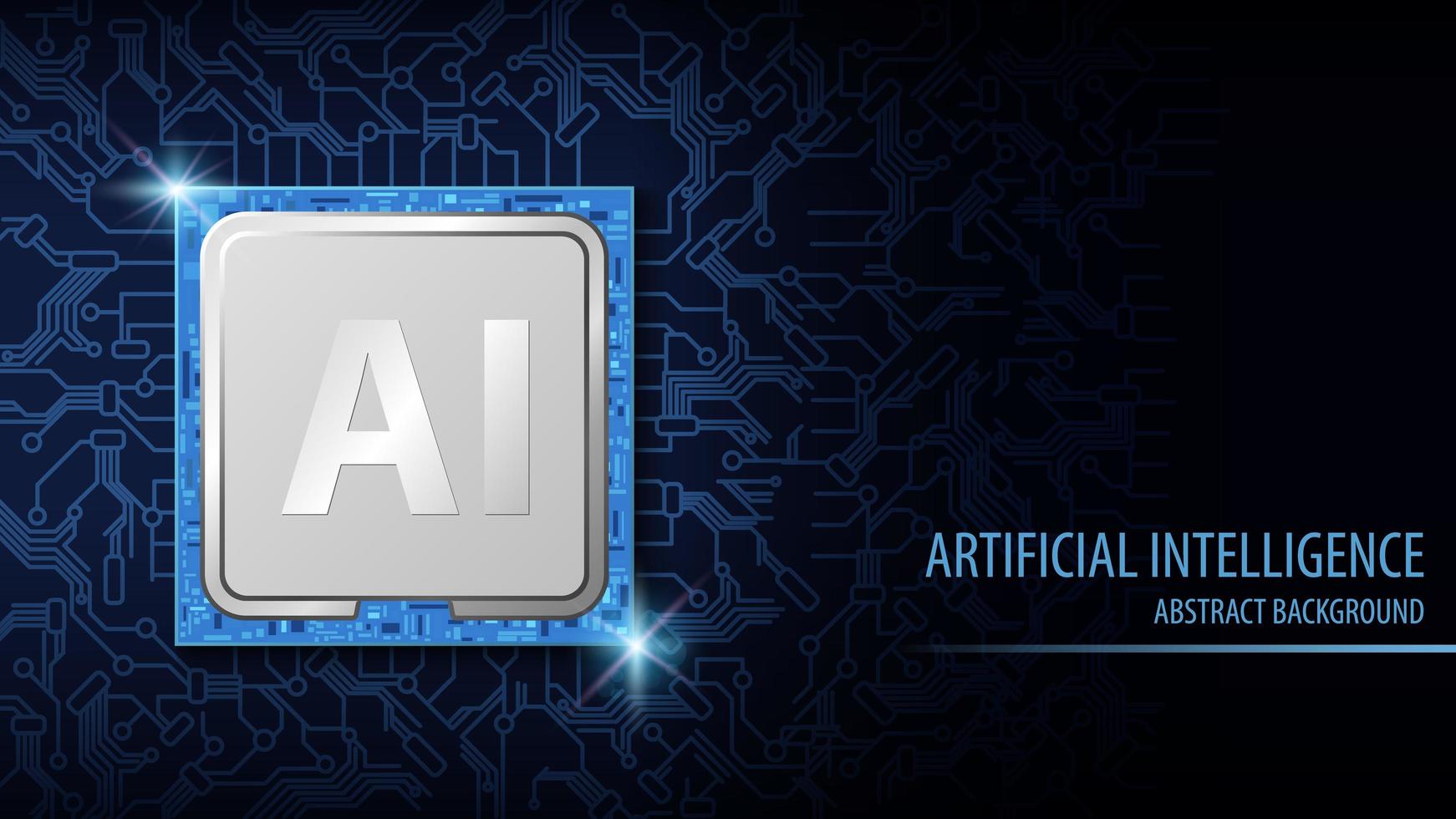 Artificial Intelligence AI Blue Background vector