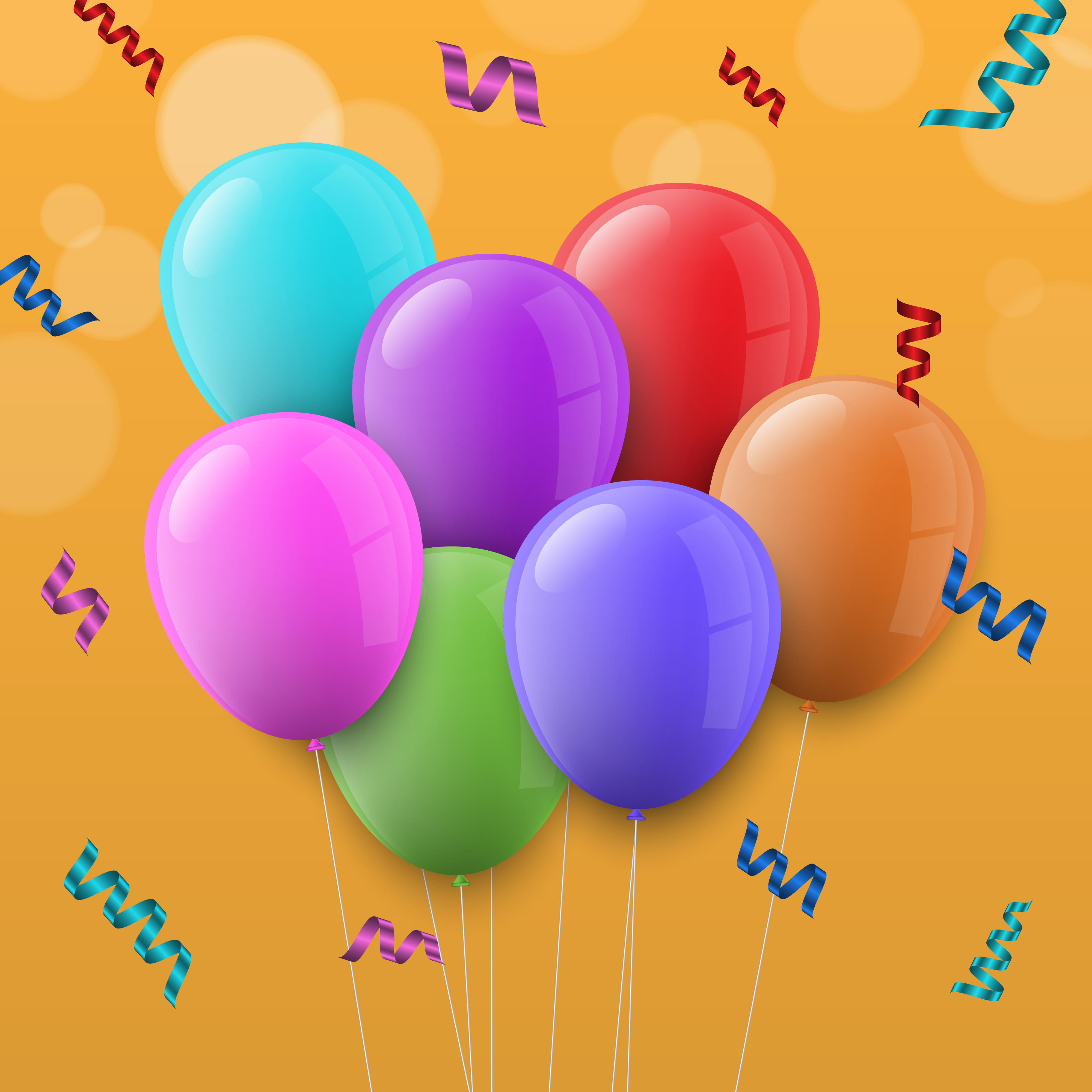 Download globos de colores sobre fondo amarillo - Descargar Vectores Gratis, Illustrator Graficos ...