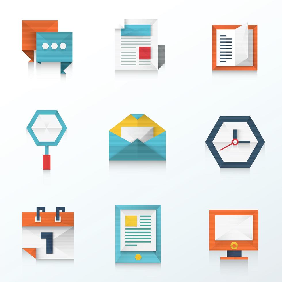 Web and Mobile Icon Origami Set vector