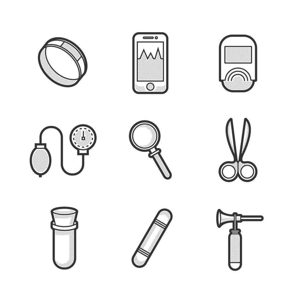 Basic Medical Device Icon Set vector