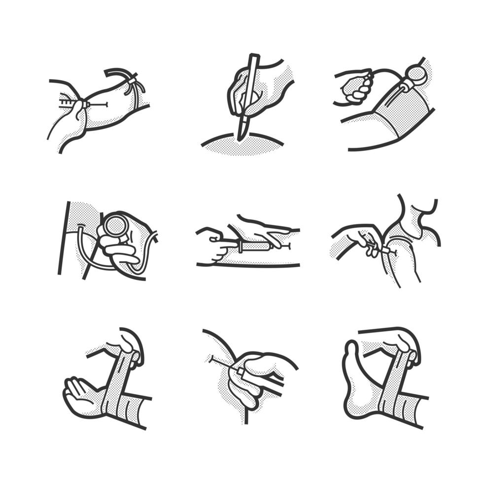 Medical Patient Icon Set vector