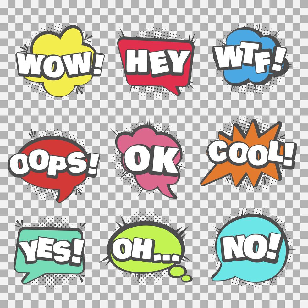 Speech Bubbles Expressions Set  vector