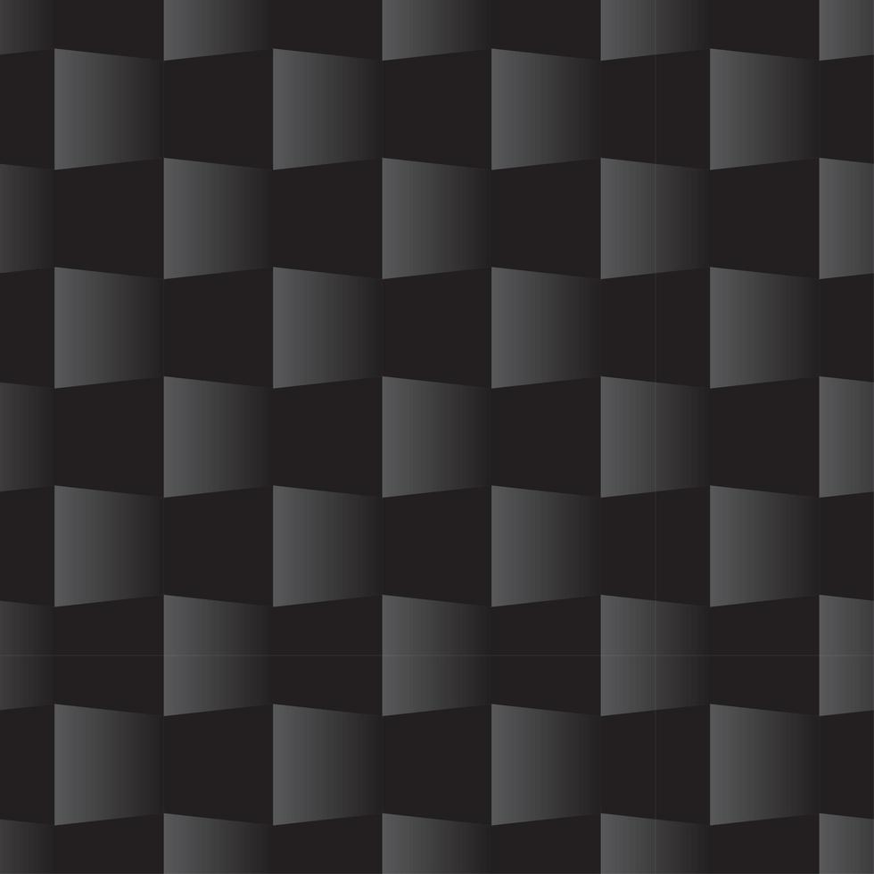 Black 3D Square Seamless Pattern vector
